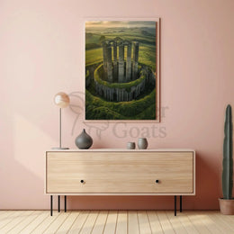 Surreal Fusion of Nature and Architecture - Artistic Poster PosterGoat