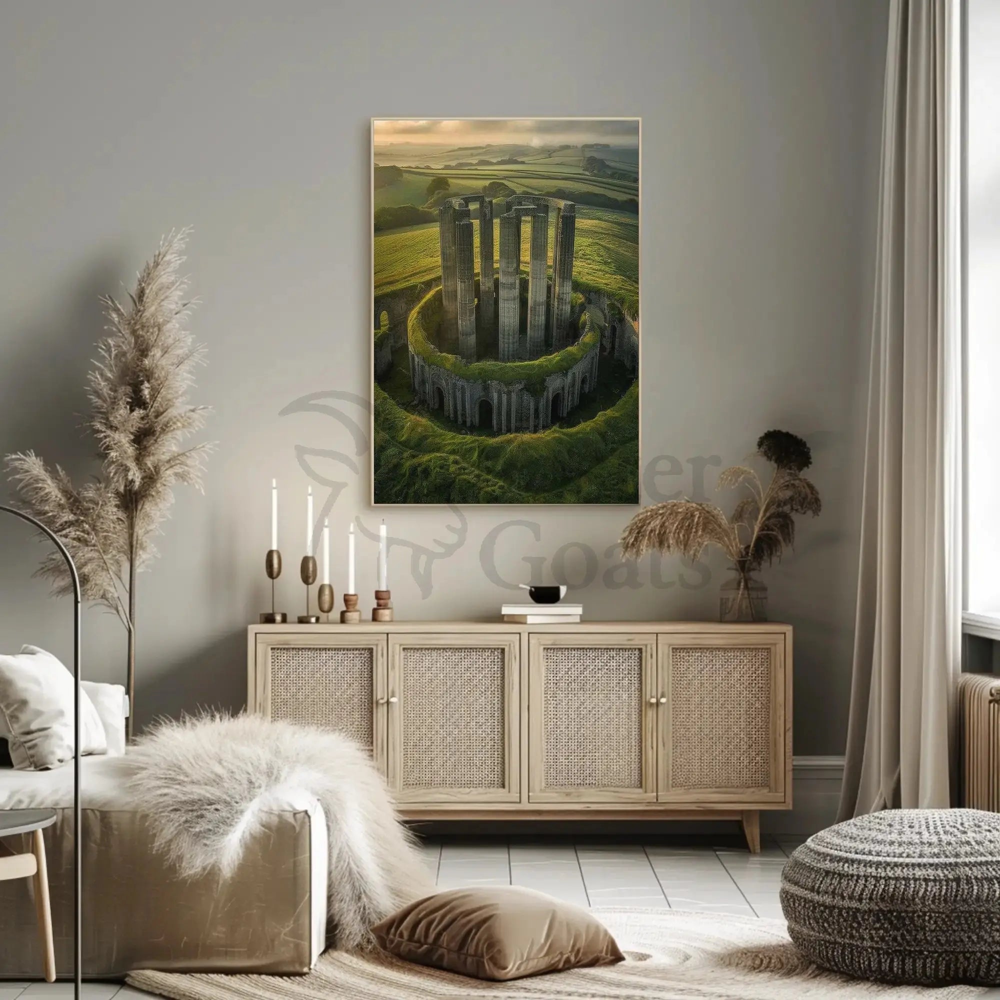 Surreal Fusion of Nature and Architecture - Artistic Poster PosterGoat