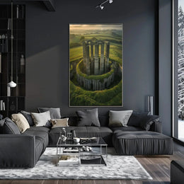 Surreal Fusion of Nature and Architecture - Artistic Poster PosterGoat
