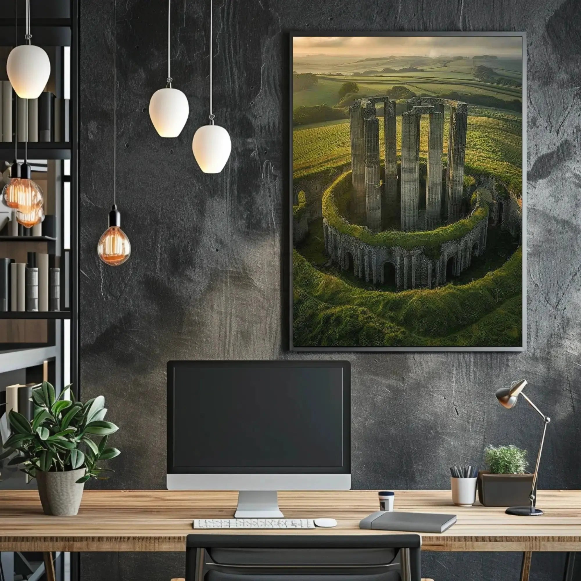 Surreal Fusion of Nature and Architecture - Artistic Poster PosterGoat