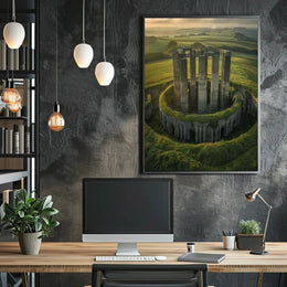 Surreal Fusion of Nature and Architecture - Artistic Poster PosterGoat