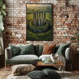 Surreal Fusion of Nature and Architecture - Artistic Poster PosterGoat