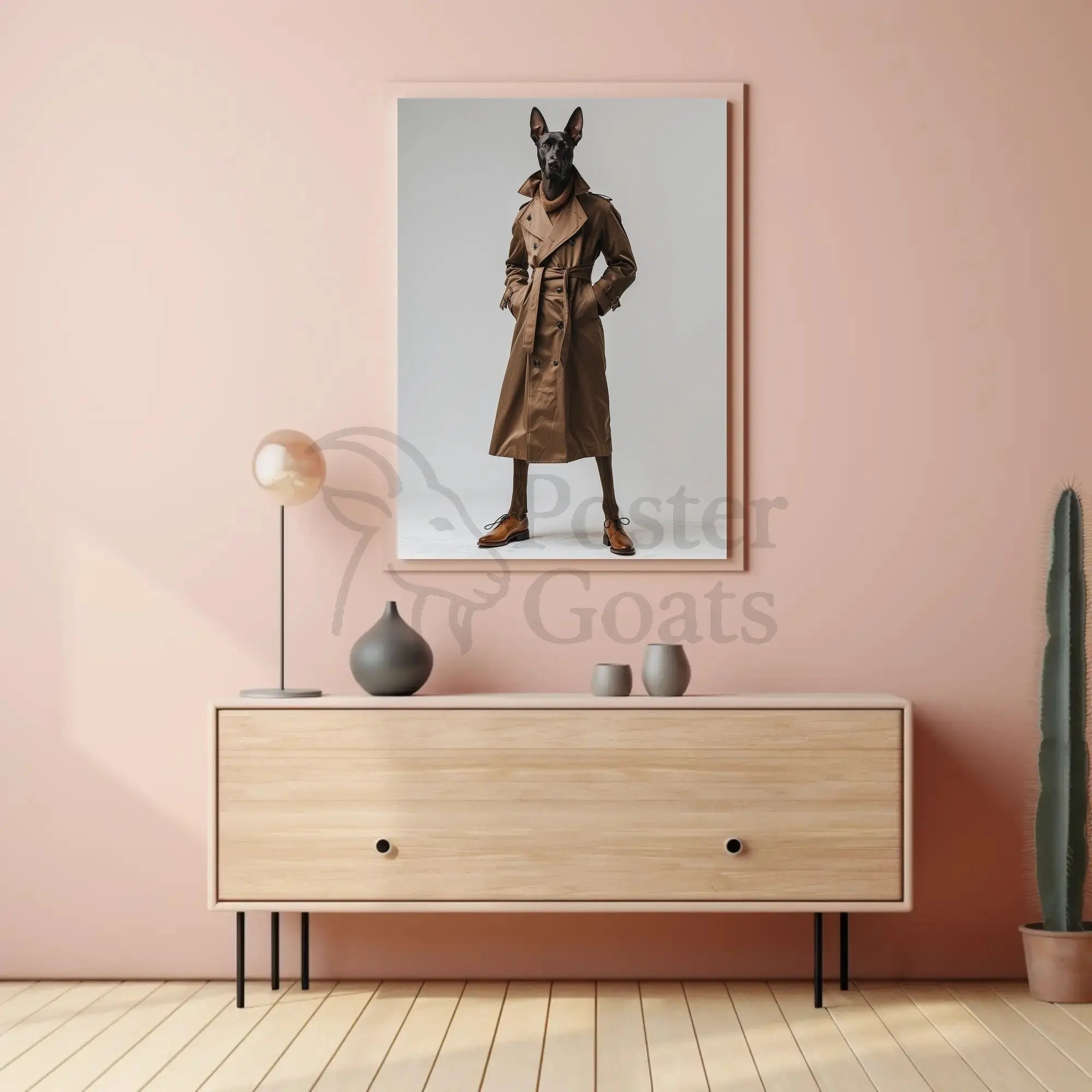 Surreal Haute Couture Doghead Art Poster - Abstract, Artistic, or Pop Culture Poster PosterGoat
