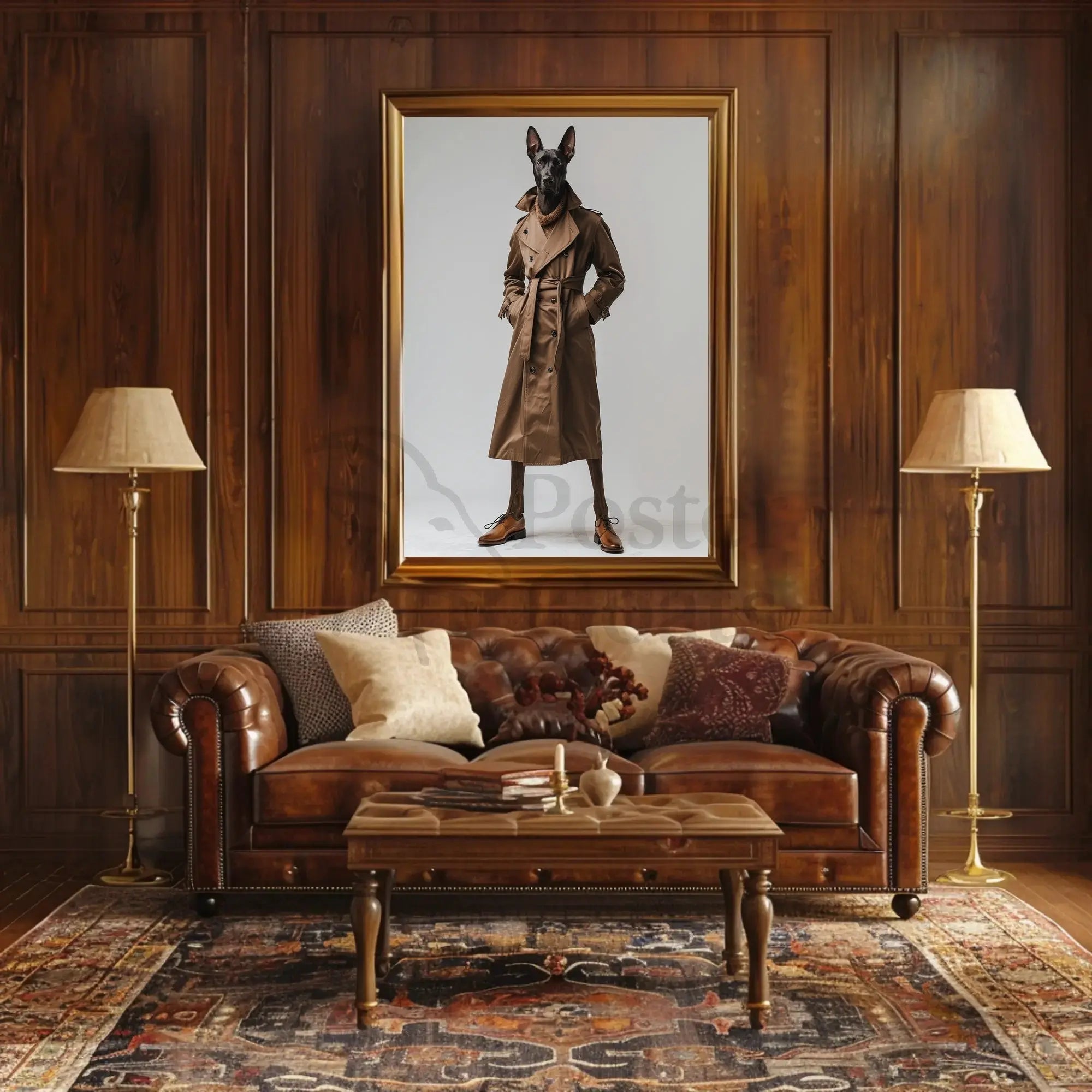 Surreal Haute Couture Doghead Art Poster - Abstract, Artistic, or Pop Culture Poster PosterGoat