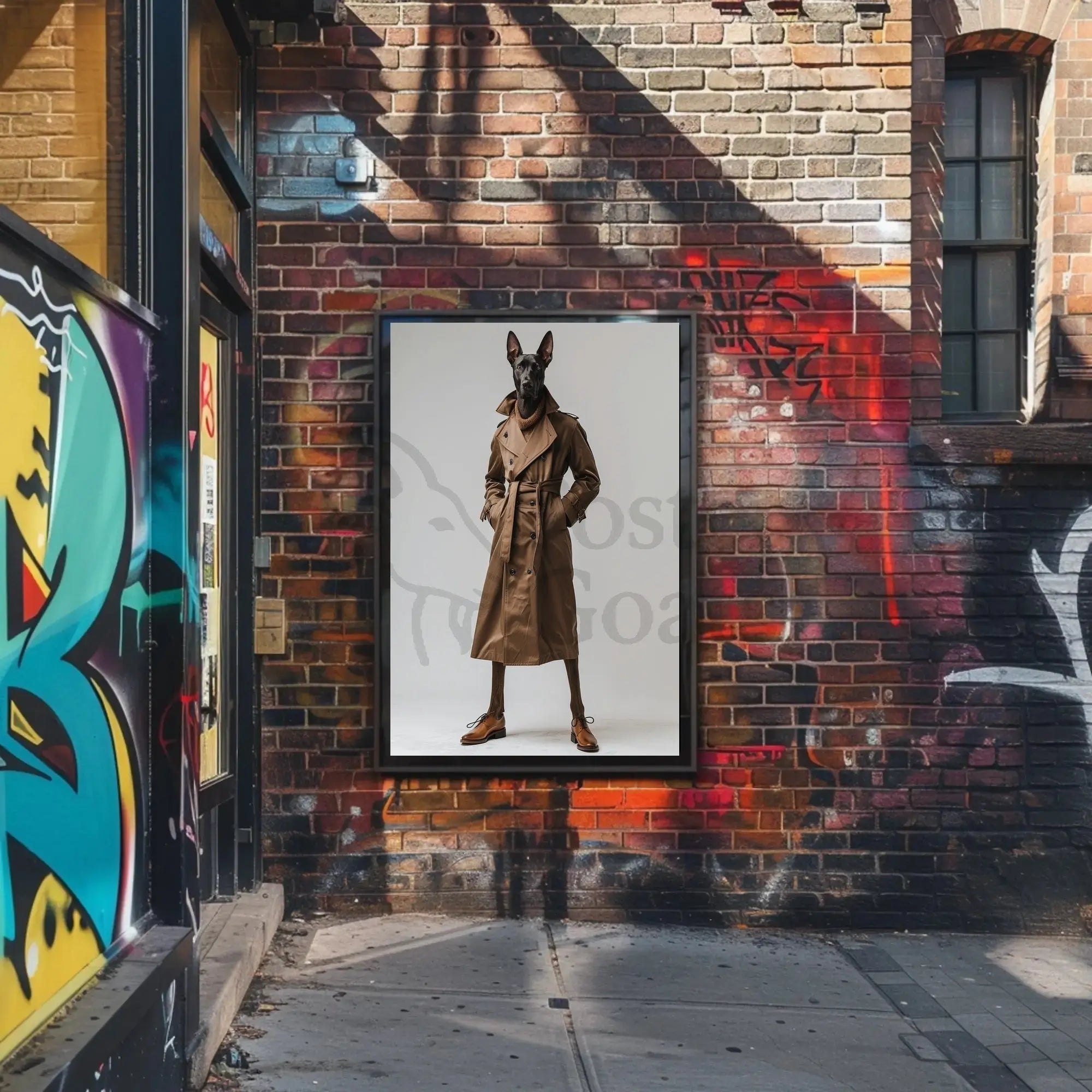 Surreal Haute Couture Doghead Art Poster - Abstract, Artistic, or Pop Culture Poster PosterGoat