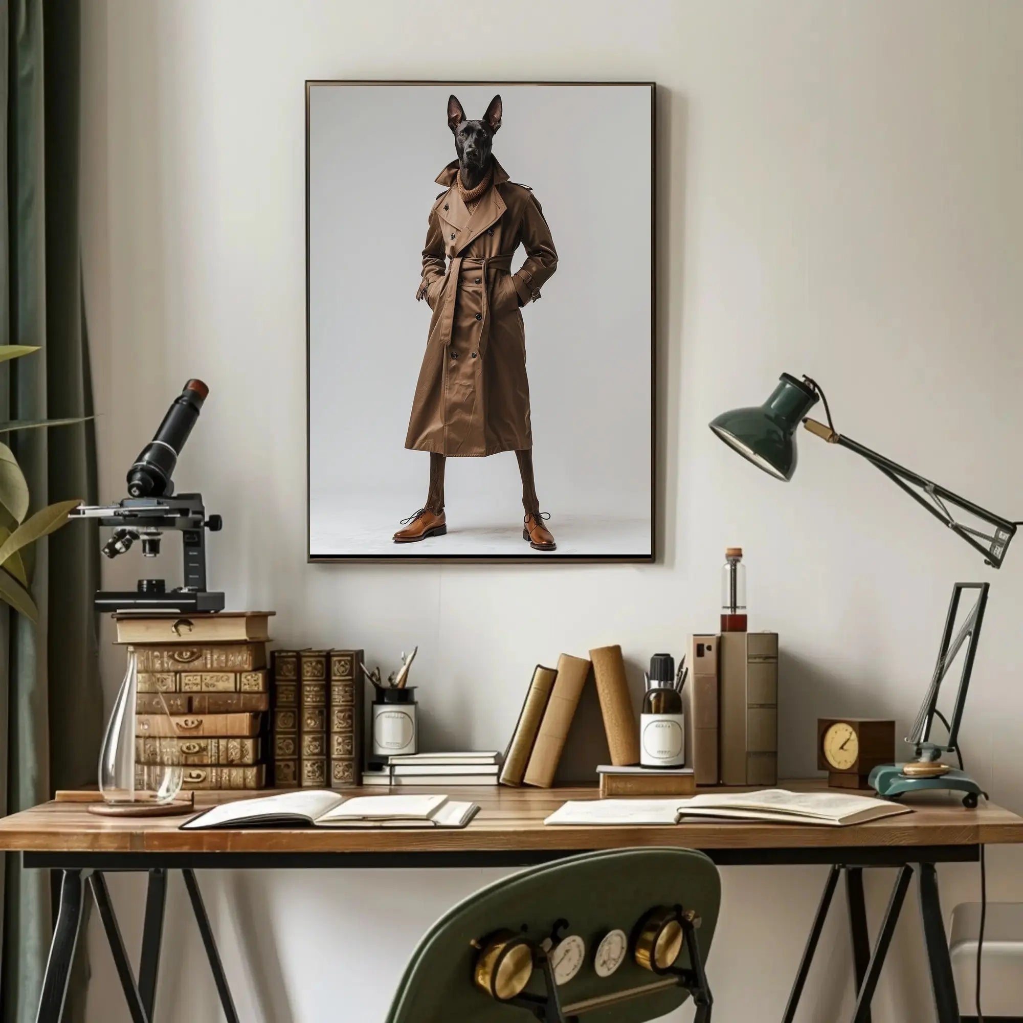 Surreal Haute Couture Doghead Art Poster - Abstract, Artistic, or Pop Culture Poster PosterGoat