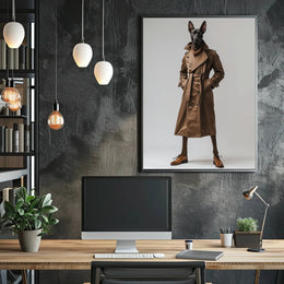 Surreal Haute Couture Doghead Art Poster - Abstract, Artistic, or Pop Culture Poster PosterGoat