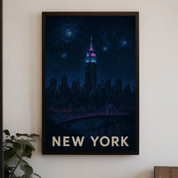 Surreal New York City Skyline Art Print, Artistic Poster PosterGoat