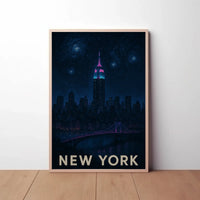 Surreal New York City Skyline Art Print, Artistic Poster PosterGoat