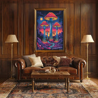 Surreal Peaceful Mushroom Fantasy Political or Propaganda Poster PosterGoat