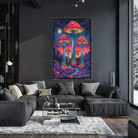 Surreal Peaceful Mushroom Fantasy Political or Propaganda Poster PosterGoat