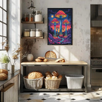Surreal Peaceful Mushroom Fantasy Political or Propaganda Poster PosterGoat
