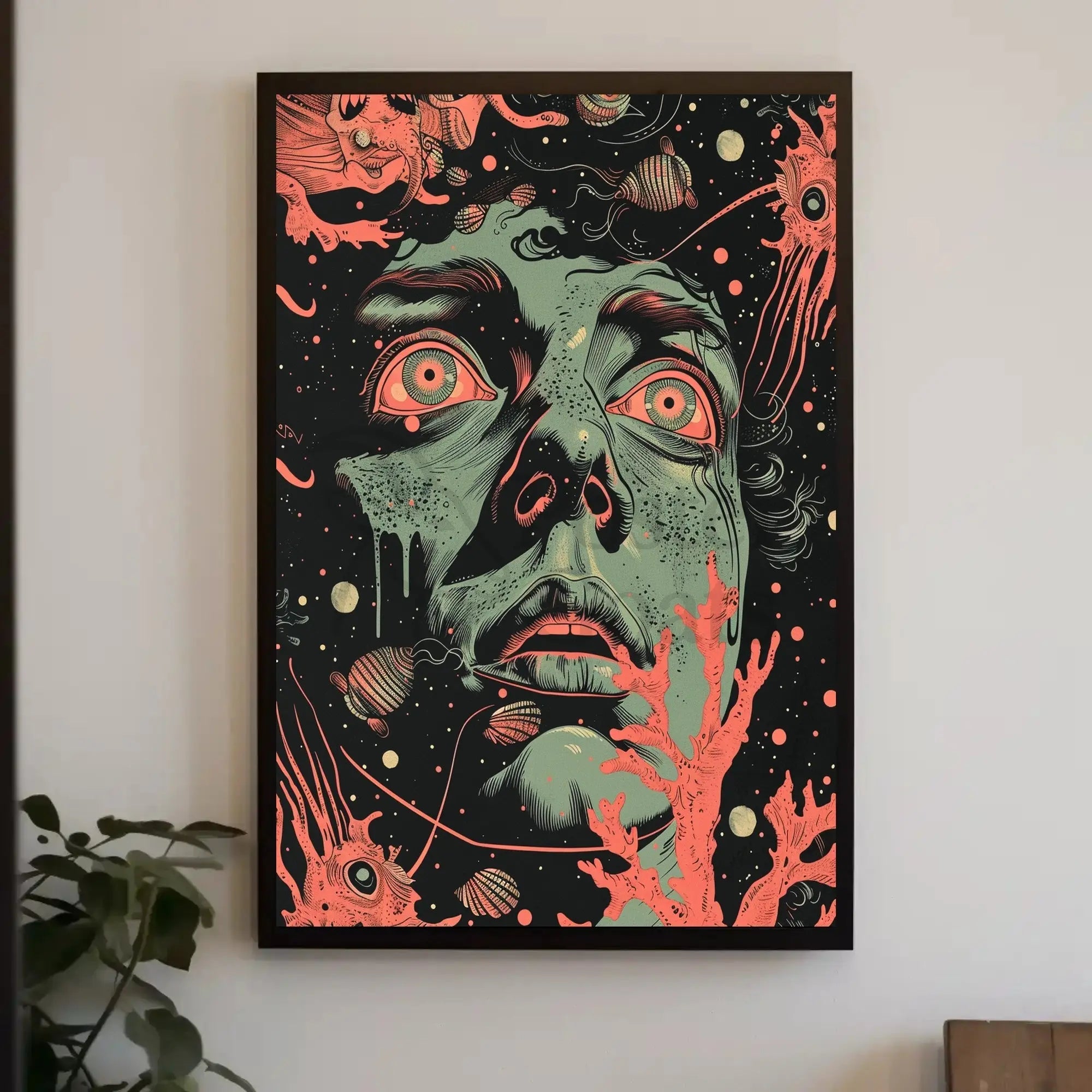 Surreal Psychedelic Face Abstract, Artistic, or Pop Culture Poster PosterGoat