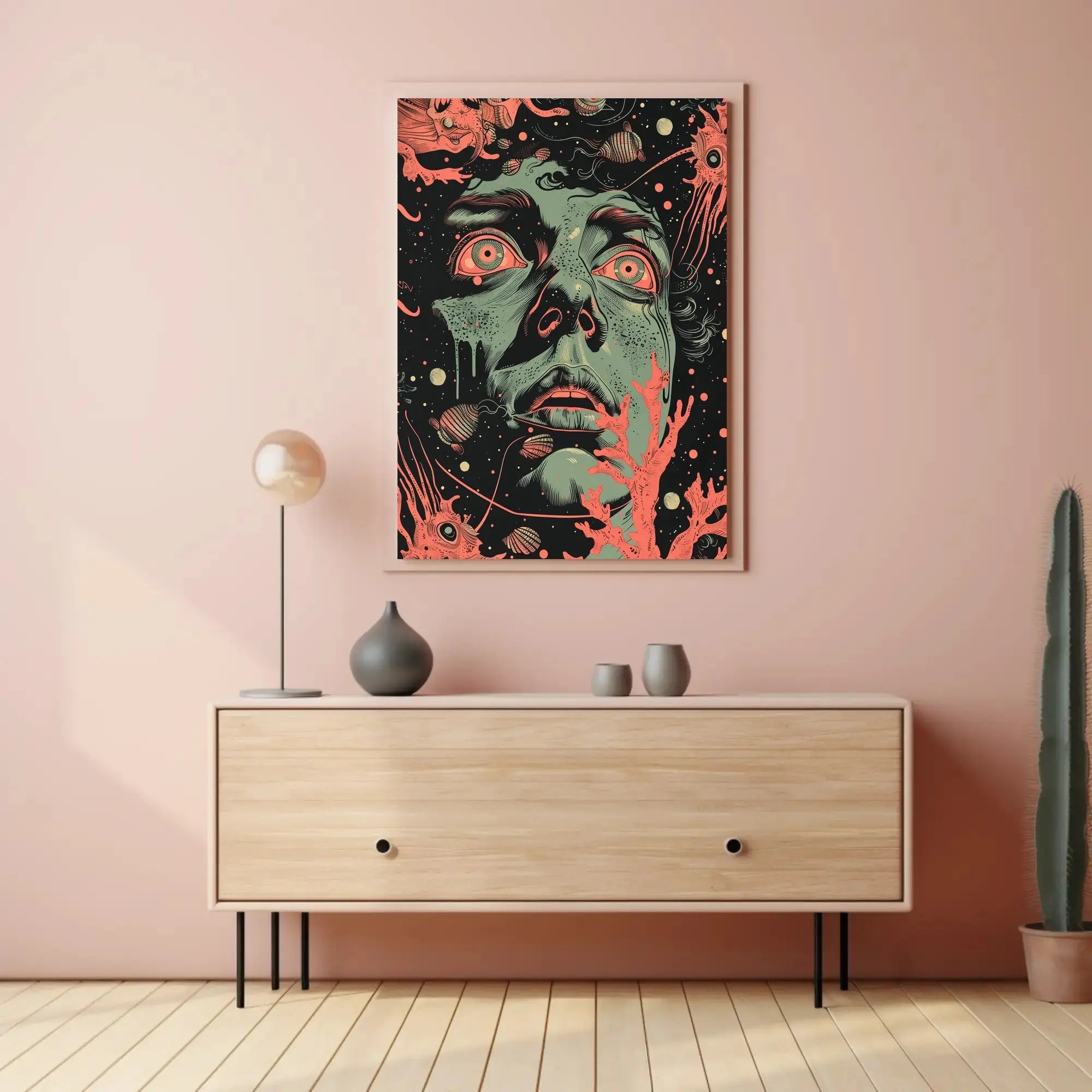 Surreal Psychedelic Face Abstract, Artistic, or Pop Culture Poster PosterGoat