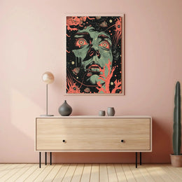 Surreal Psychedelic Face Abstract, Artistic, or Pop Culture Poster PosterGoat