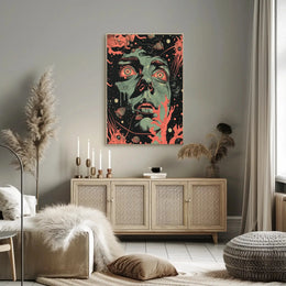 Surreal Psychedelic Face Abstract, Artistic, or Pop Culture Poster PosterGoat