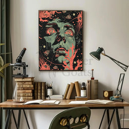 Surreal Psychedelic Face Abstract, Artistic, or Pop Culture Poster PosterGoat