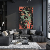 Surreal Psychedelic Face Abstract, Artistic, or Pop Culture Poster PosterGoat