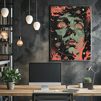 Surreal Psychedelic Face Abstract, Artistic, or Pop Culture Poster PosterGoat