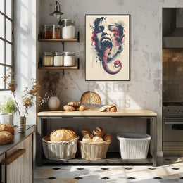Surreal Snake Transformation Artistic Poster PosterGoat
