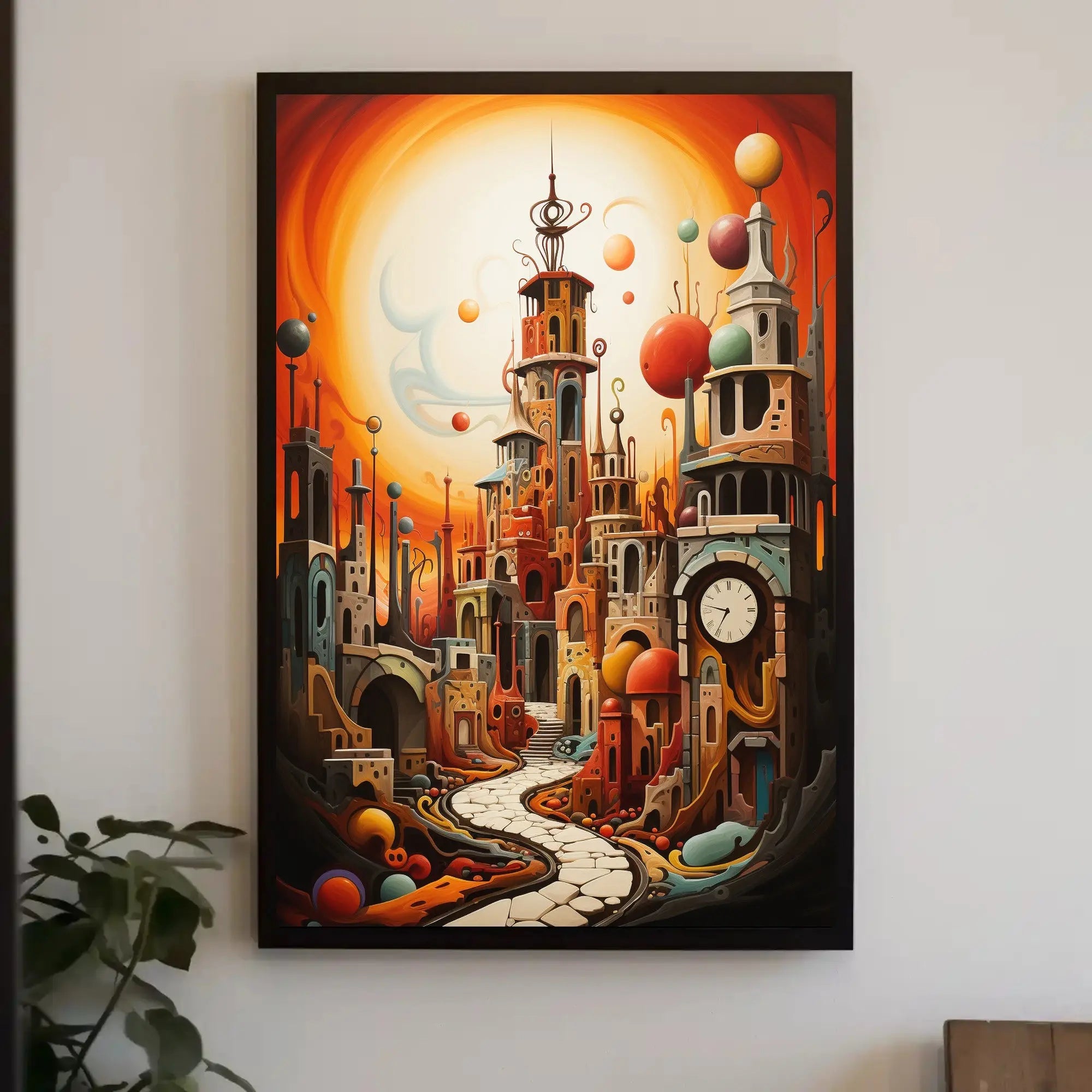 Surreal Time-Bending Landscape in Futuristic Sci-Fi Poster PosterGoat