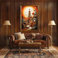 Surreal Time-Bending Landscape in Futuristic Sci-Fi Poster PosterGoat