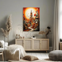 Surreal Time-Bending Landscape in Futuristic Sci-Fi Poster PosterGoat