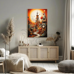 Surreal Time-Bending Landscape in Futuristic Sci-Fi Poster PosterGoat