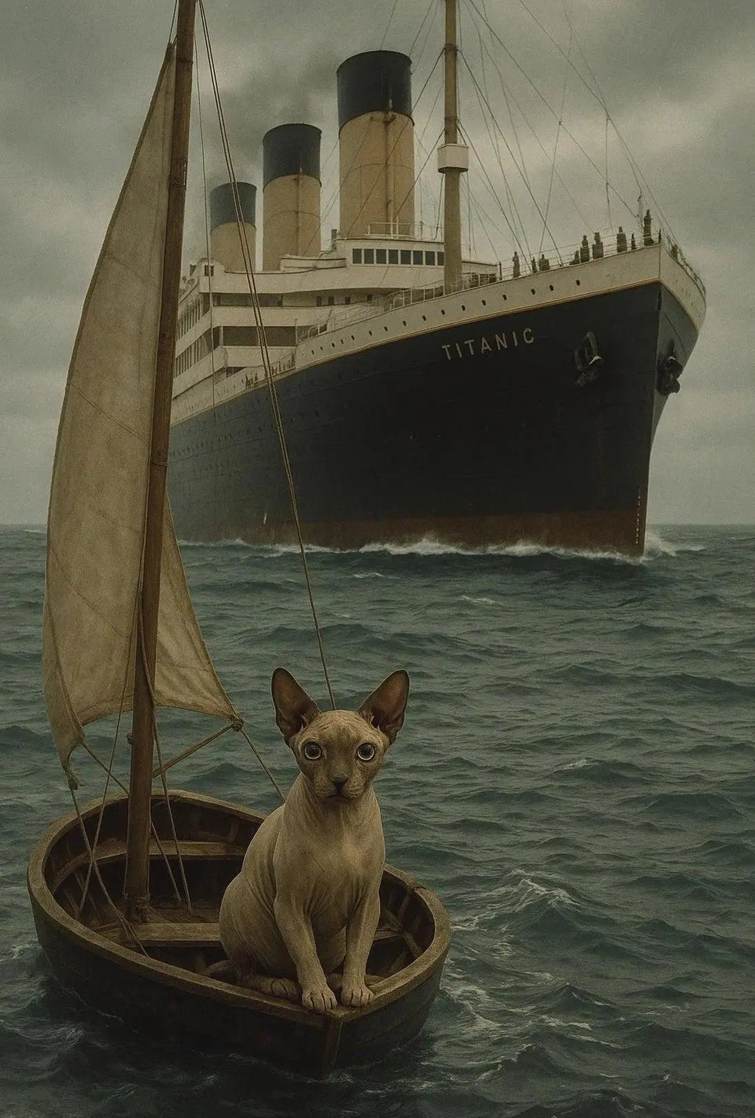 Surreal Titanic Whimsy Artistic Poster PosterGoat