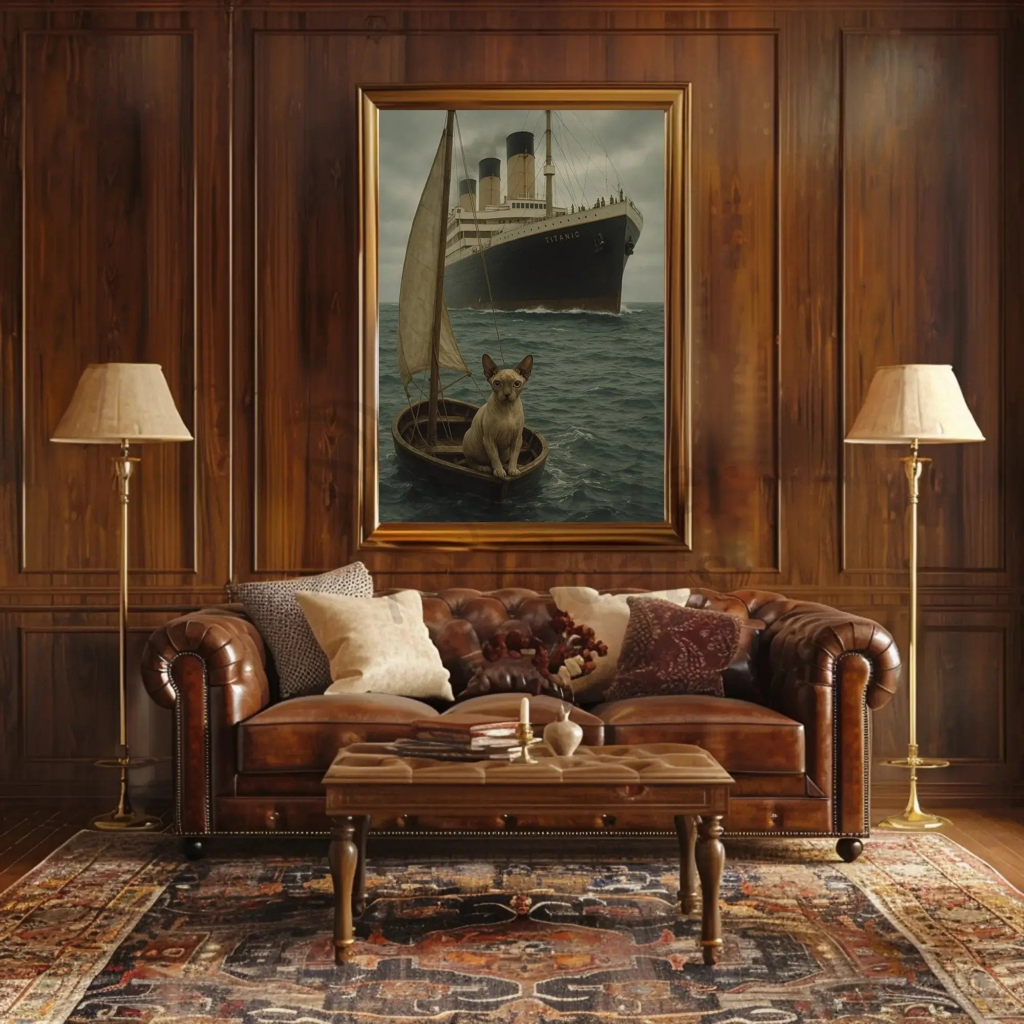 Surreal Titanic Whimsy Artistic Poster PosterGoat