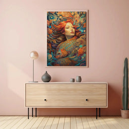 Surreal Tranquility Artistic Design Art Nouveau Poster PosterGoat