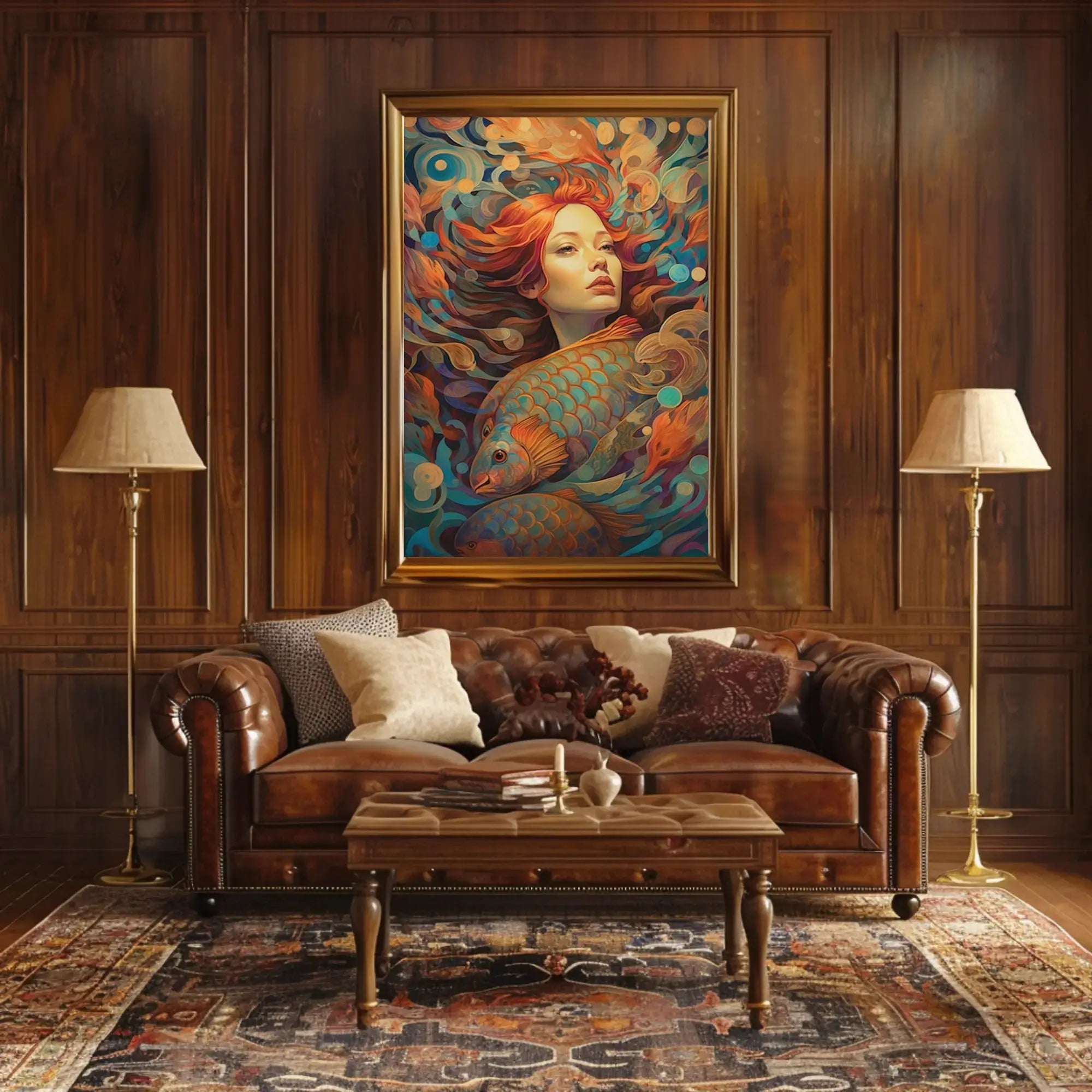 Surreal Tranquility Artistic Design Art Nouveau Poster PosterGoat