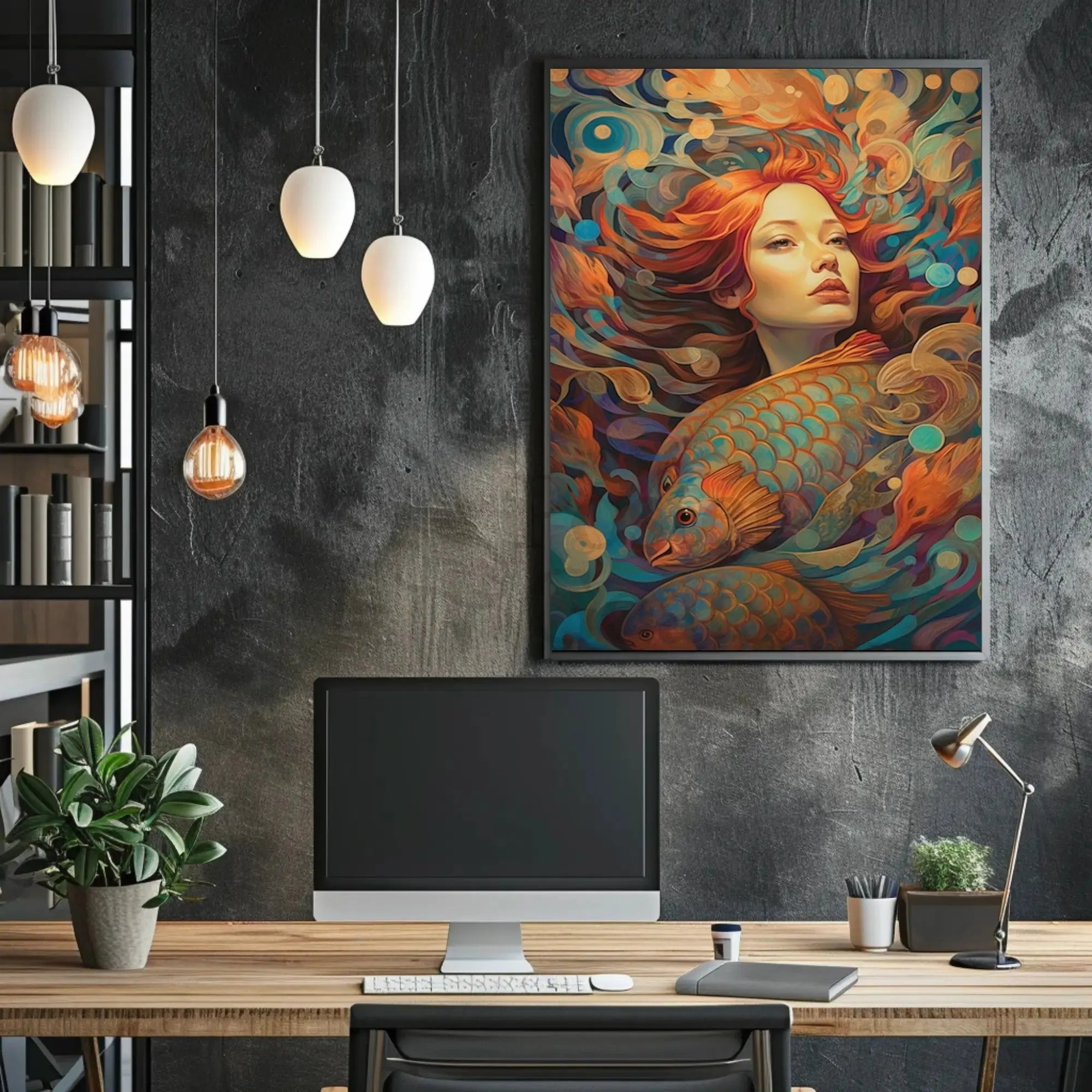 Surreal Tranquility Artistic Design Art Nouveau Poster PosterGoat