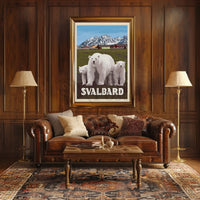 Svalbard Polar Bears Vintage Travel Poster PosterGoat