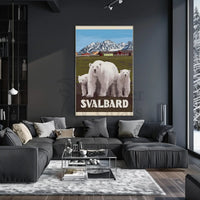 Svalbard Polar Bears Vintage Travel Poster PosterGoat