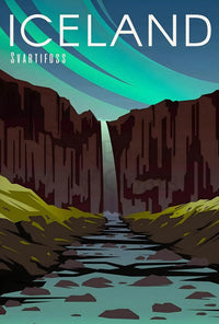 Svartifoss Icelandic Adventure Travel Poster PosterGoat