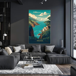 Swedish Coastal Retreat Vintage-inspired Travel Poster PosterGoat