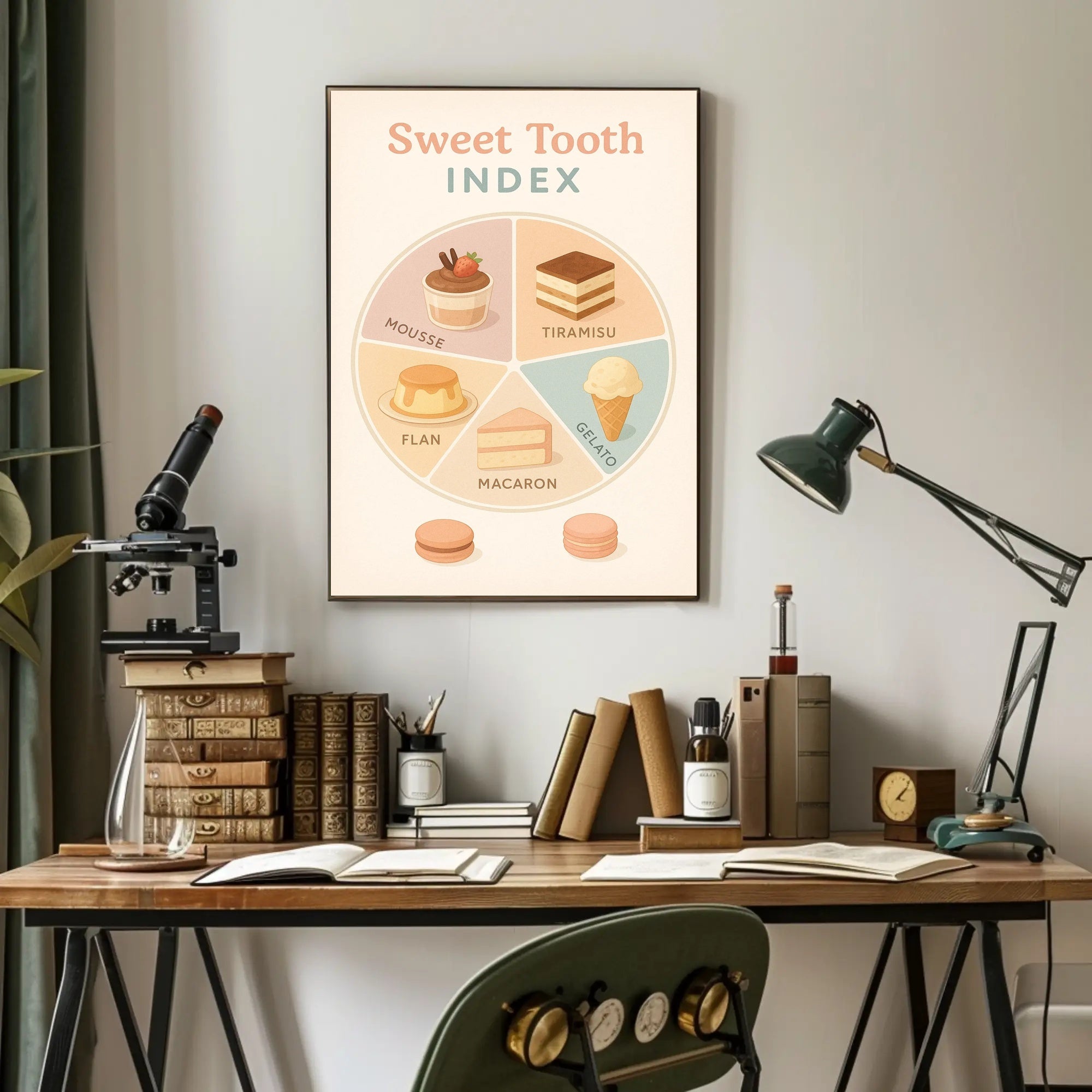 Sweet Tooth Index: An Artistic Dessert Infographic Poster PosterGoat