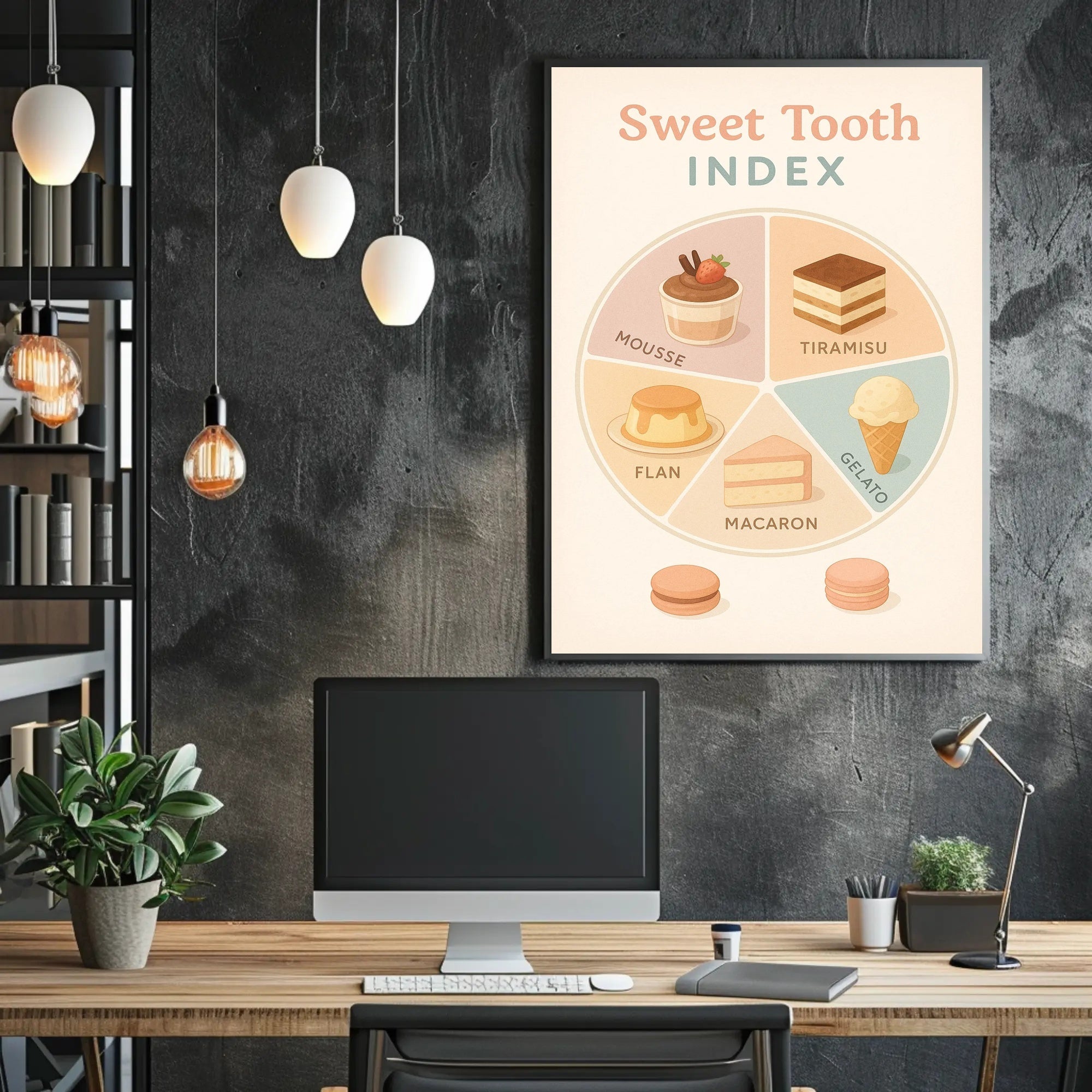 Sweet Tooth Index: An Artistic Dessert Infographic Poster PosterGoat