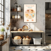 Sweet Tooth Index: An Artistic Dessert Infographic Poster PosterGoat