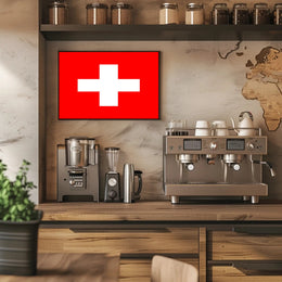 Swiss Flag Minimalist Art for Country Flag Poster PosterGoat