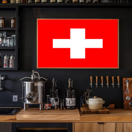 Swiss Flag Minimalist Art for Country Flag Poster PosterGoat