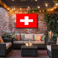 Swiss Flag Minimalist Art for Country Flag Poster PosterGoat