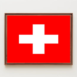 Swiss Flag Minimalist Art for Country Flag Poster PosterGoat