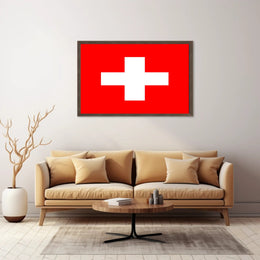 Swiss Flag Minimalist Art for Country Flag Poster PosterGoat