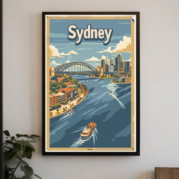 Sydney Cityscape Adventure: Vintage Travel Poster PosterGoat