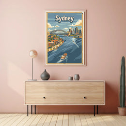 Sydney Cityscape Adventure: Vintage Travel Poster PosterGoat