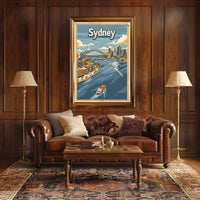 Sydney Cityscape Adventure: Vintage Travel Poster PosterGoat