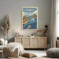 Sydney Cityscape Adventure: Vintage Travel Poster PosterGoat