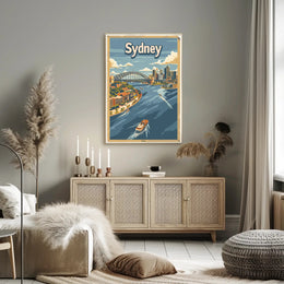 Sydney Cityscape Adventure: Vintage Travel Poster PosterGoat